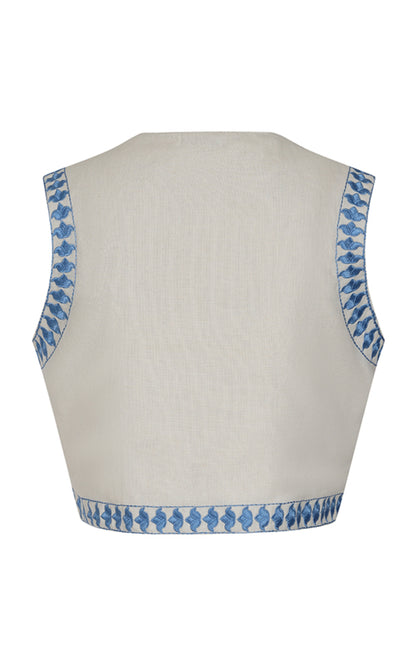 Kasera Cotton Waistcoat Embroidered Pattern