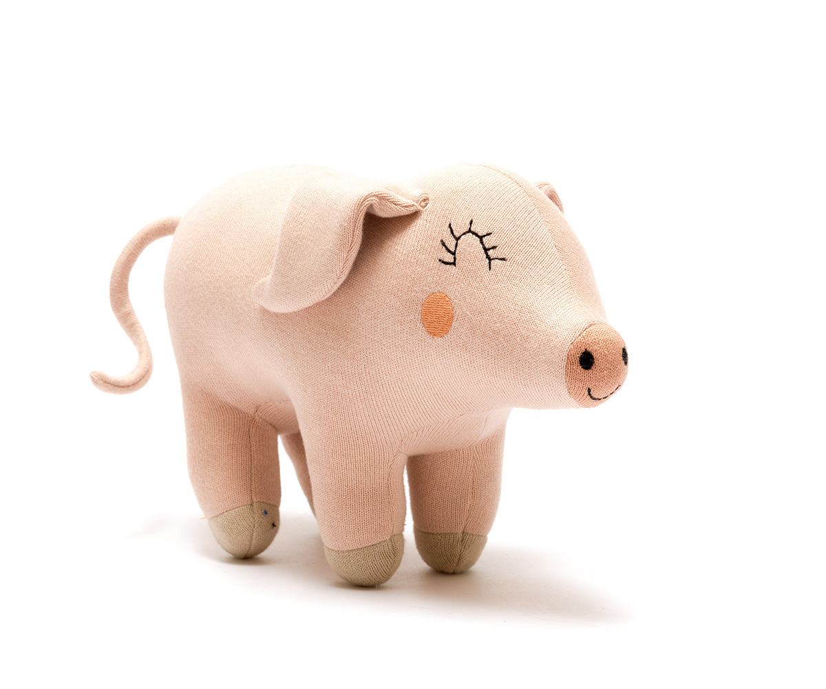 BY5840 Knitted Pig Plush Toy organic Cotton