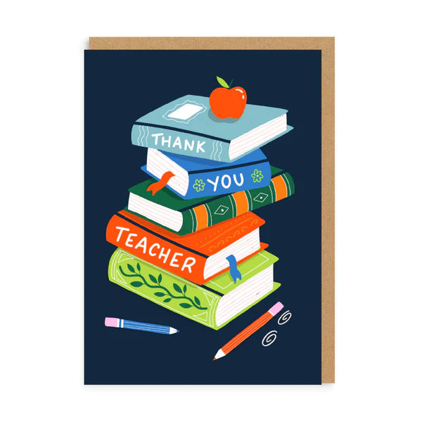 ALOGC6721 Thank You Teacher Books Greeting Card