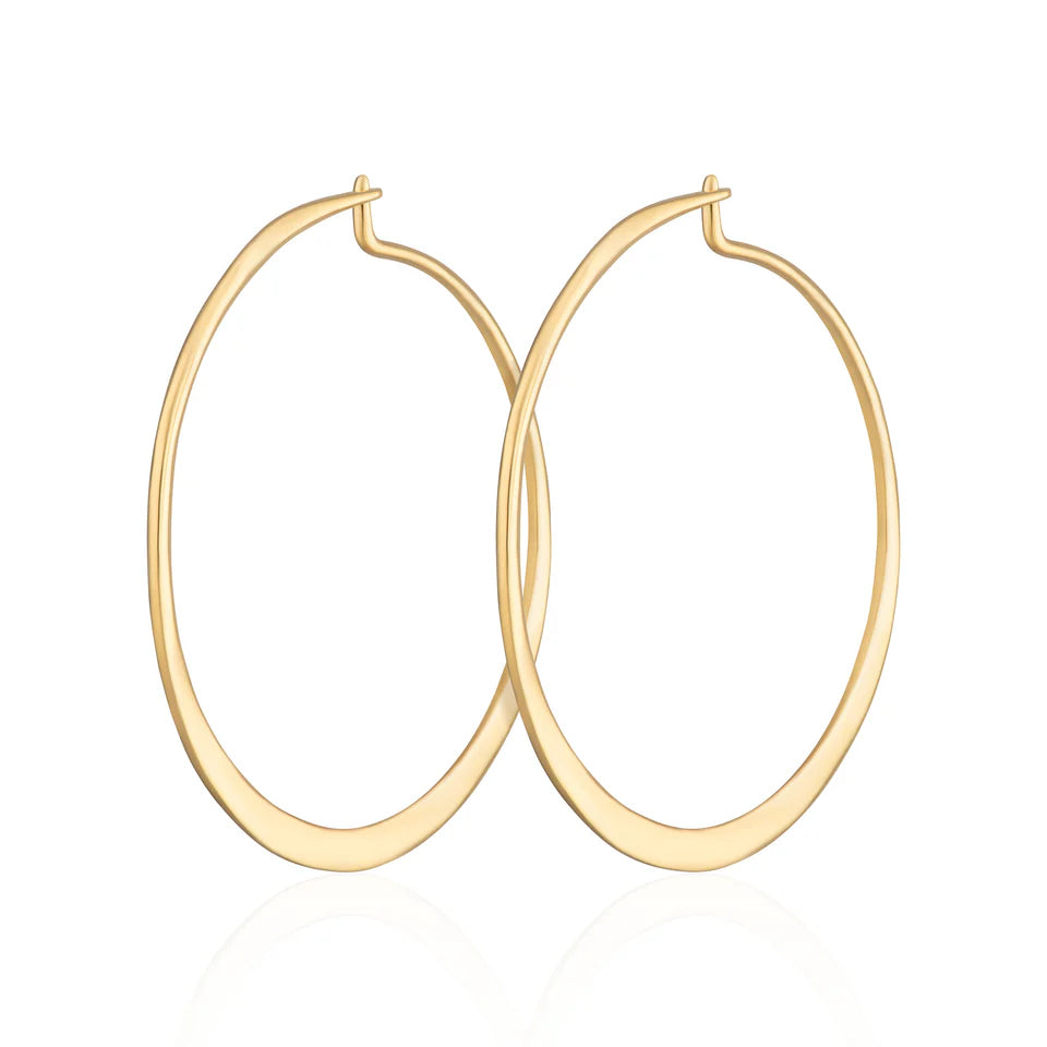 SPESGS122 Flat Hoop Earrings Gold Plated