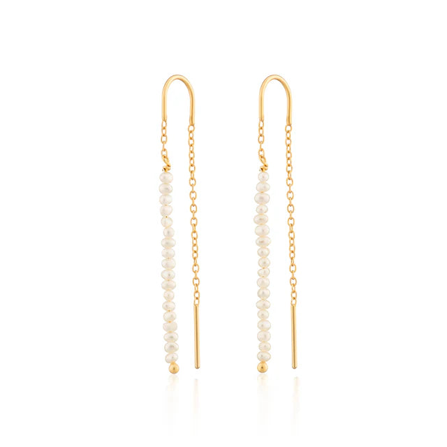 SPG-161 Pearl Threader Earrrings - Gold Plated