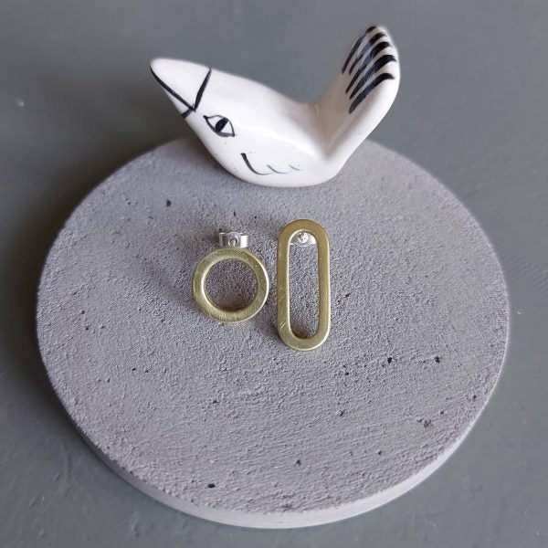 LIVI/04 liviana brass circle and oval studs