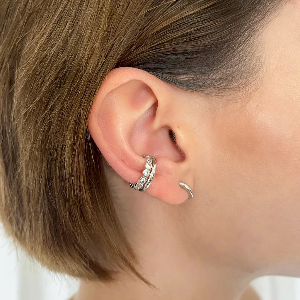 SPECSS172 Slim Plain Siver Ear Cuff - Sterling Silver