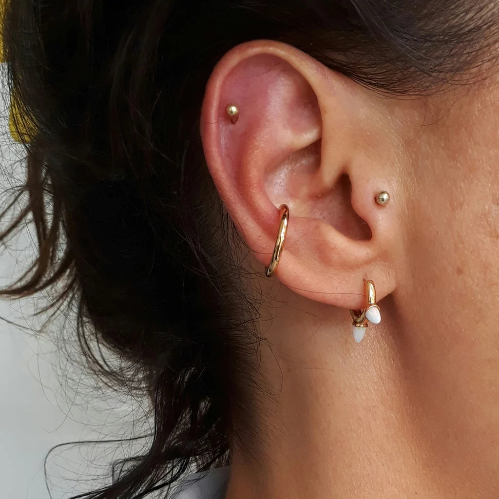 SPECGS172 Slim Plain Single Ear Cuff - Gold Plated