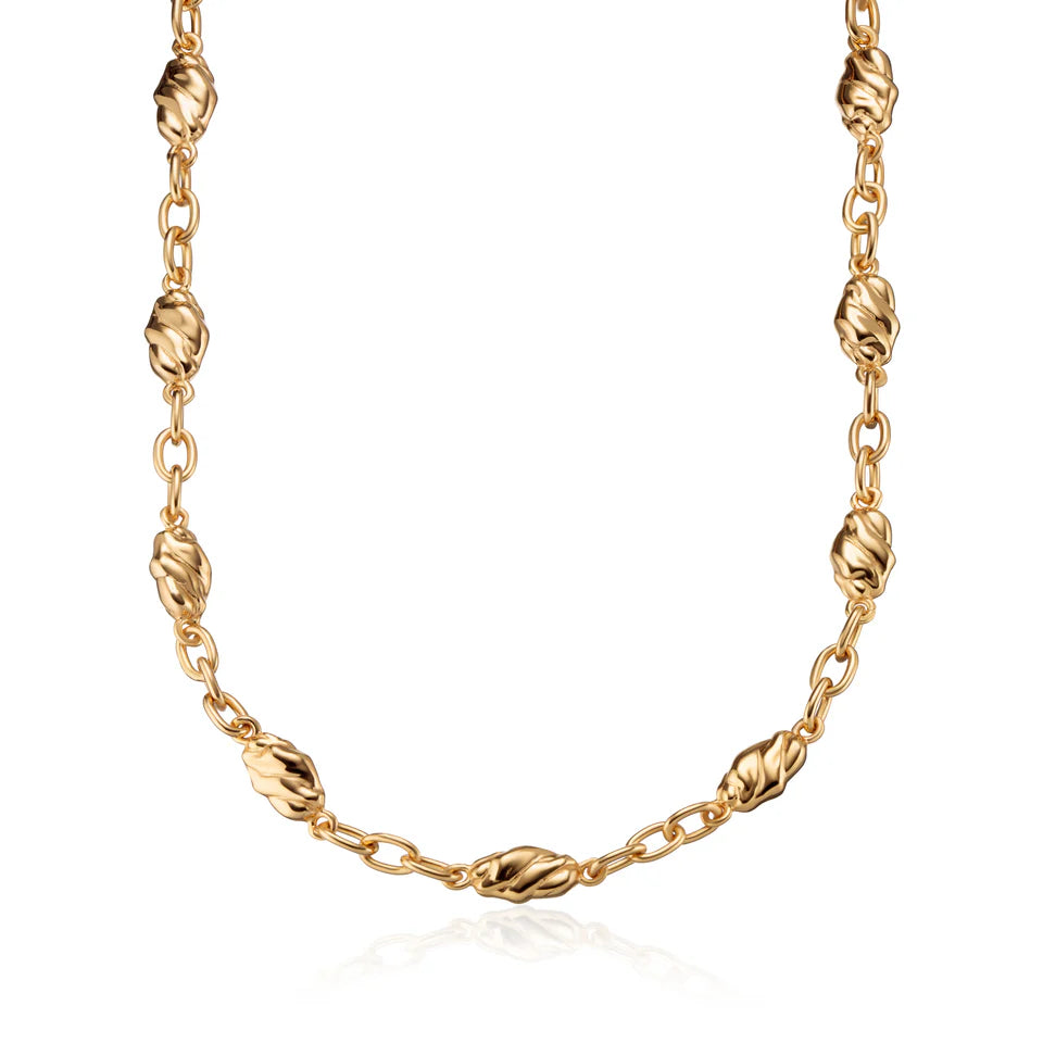 SPG-125 Gold Nugget Chain Necklace