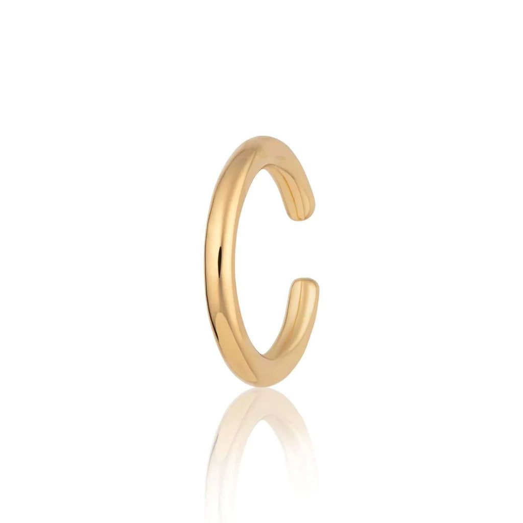 SPECGS172 Slim Plain Single Ear Cuff - Gold Plated