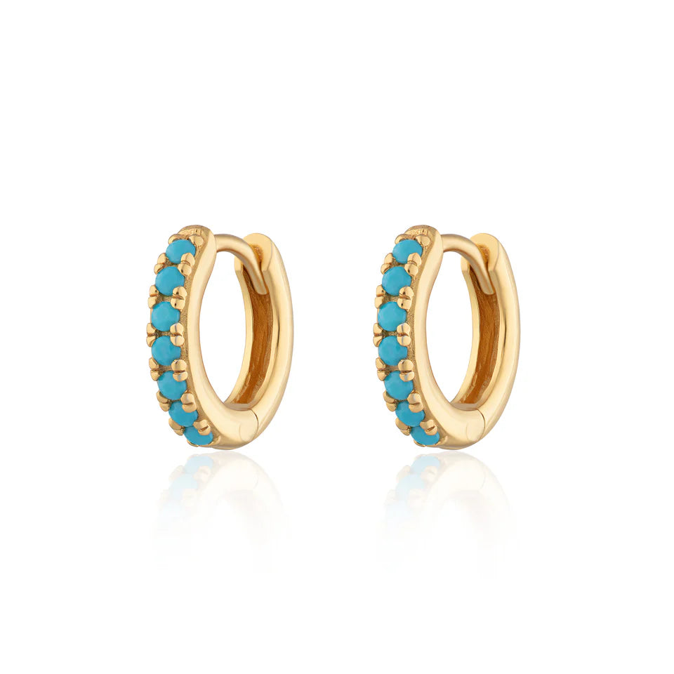 SPESGS133 Huggie ER with Turquoise Stones