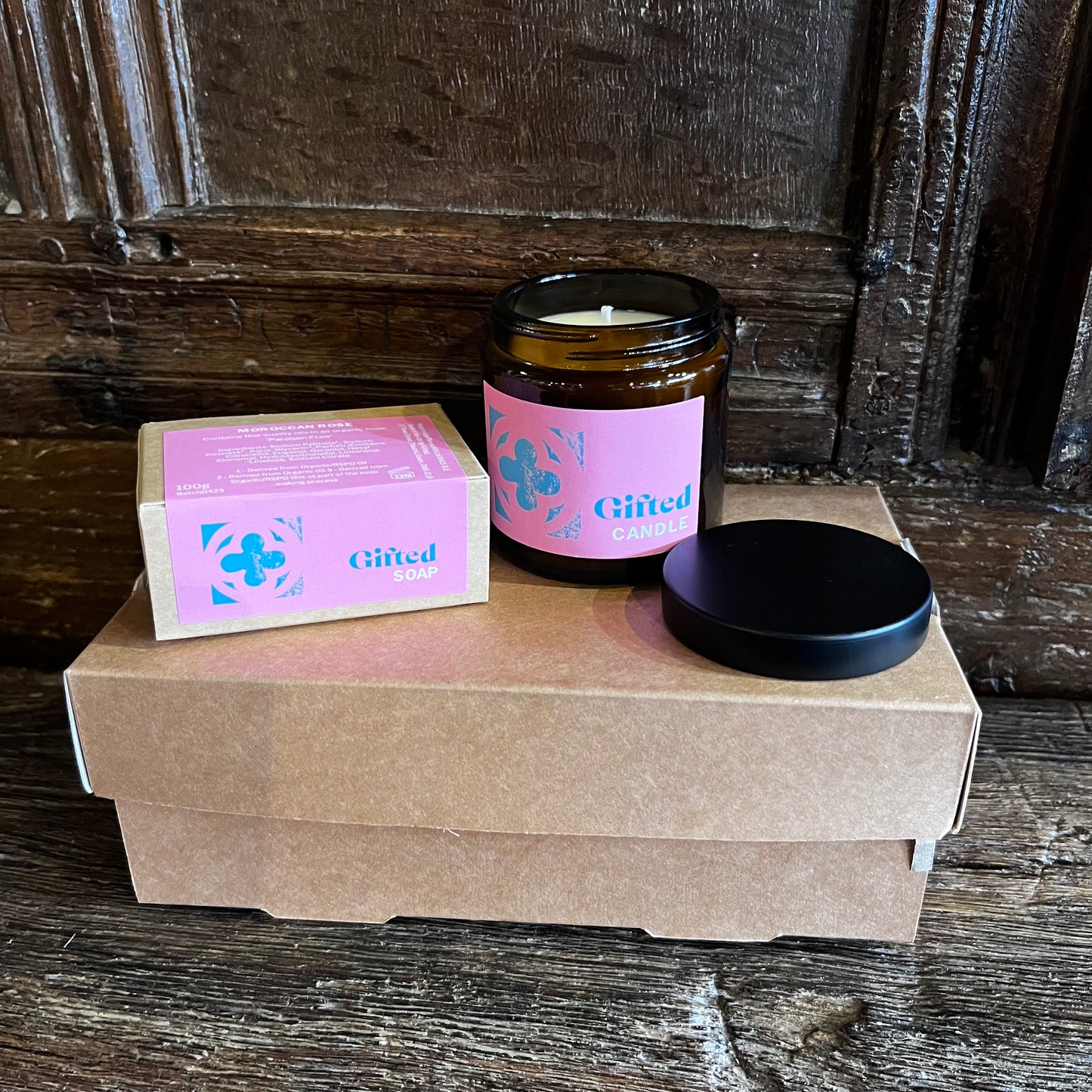Gift Set - Gifted Candle & Soap Moroccan Rose
