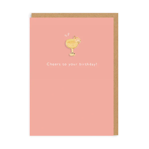 OD-EPC-3952 Cocktail Enamel Pin Greeting Card
