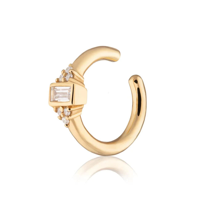 SPG-214 Audrey Single Ear Cuff - Gold Plated Sterling Silver