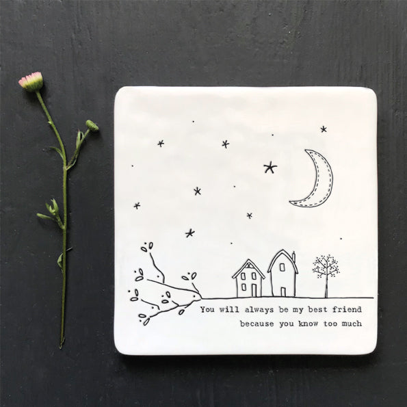 162 Porcelain Square Coaster 7 Billion People