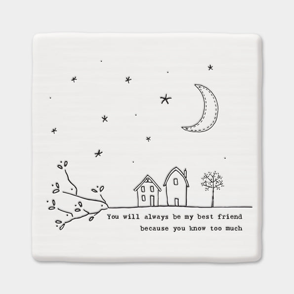 162 Porcelain Square Coaster 7 Billion People
