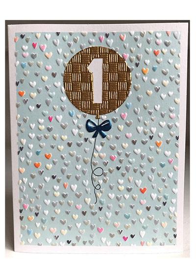 JA1801 Birthday Card Age Blue Balloon
