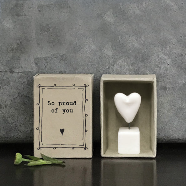 5658 Matchbox heart pot -Proud of you