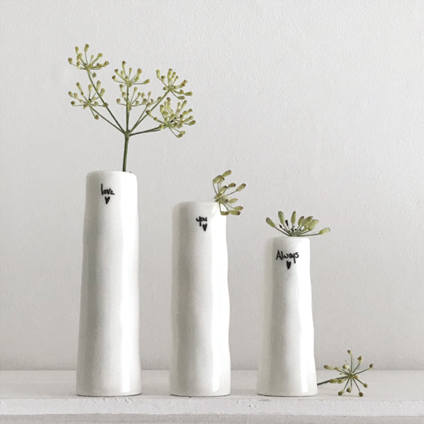 5780 Trio of bud vases Love you Always