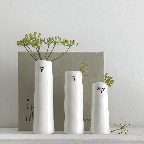 5780 Trio of bud vases Love you Always