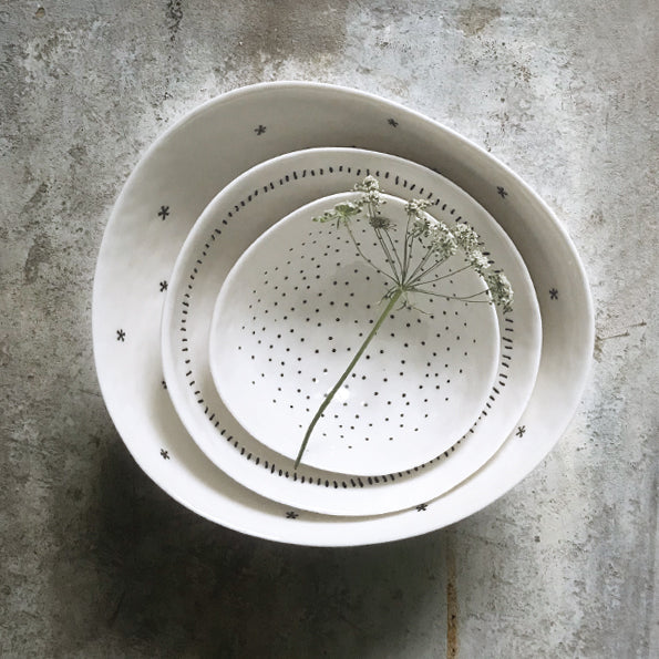 6107 Set of 3 bowls-Stars, dashes & dots