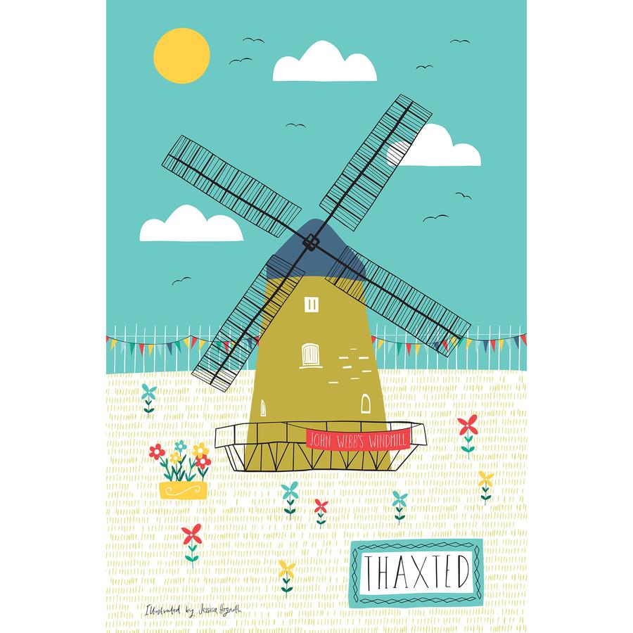 Tt1 Thaxted Windmill Tea Towel