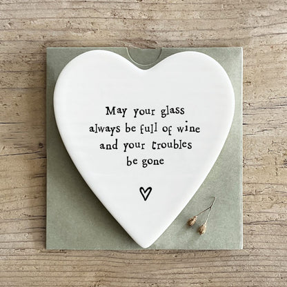 95 Porcelain Coaster - May Glass be full