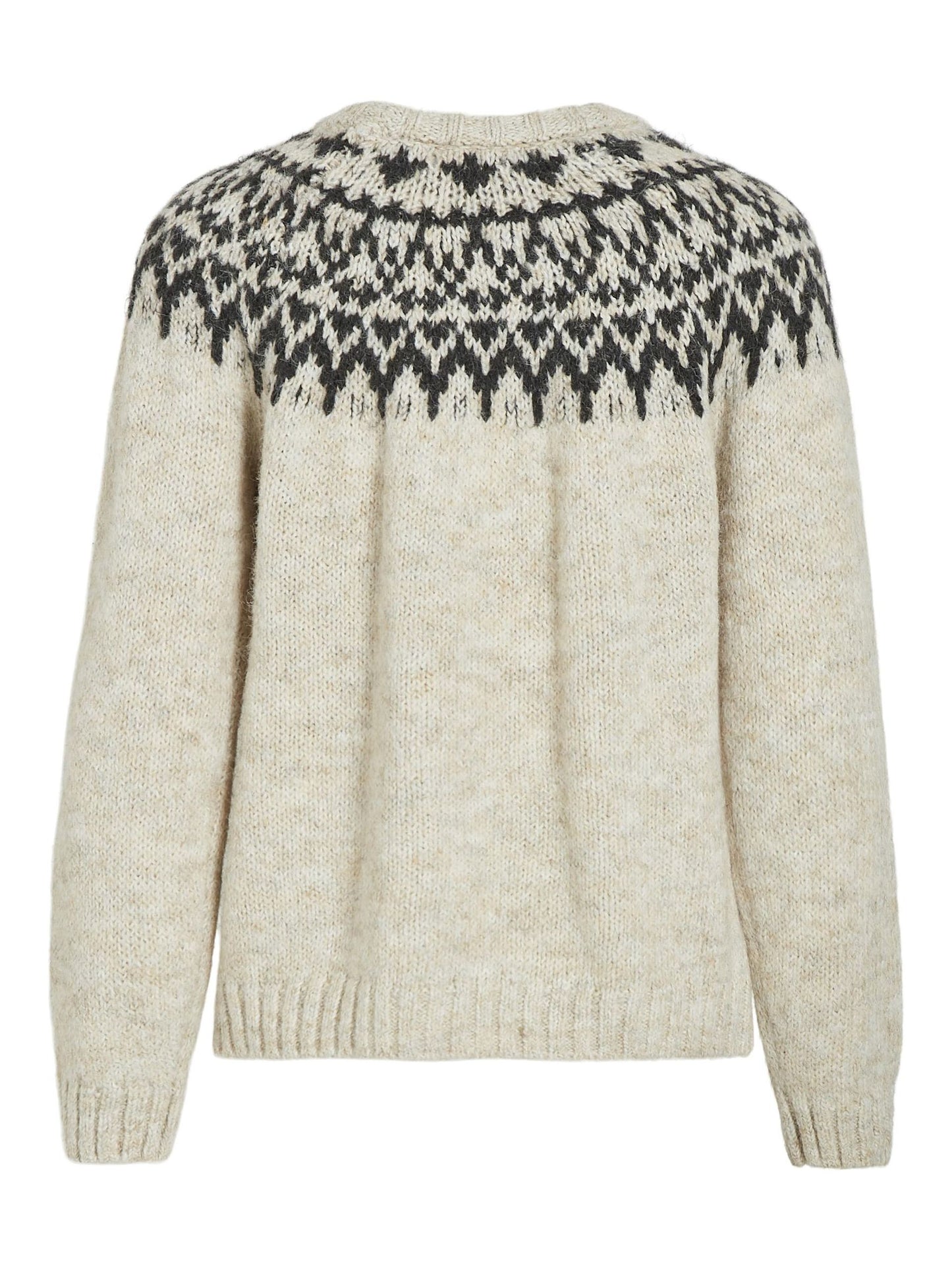 14098853 VIejla  O Neck L/S Jacquard Knit Top