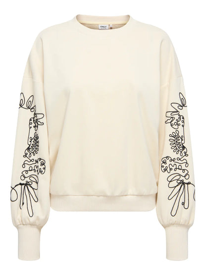 15363824 ONLbrooke L/S O-Neck Detail Sweatshirt