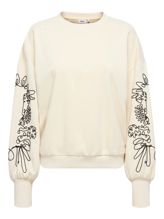 15363824 ONLbrooke L/S O-Neck Detail Sweatshirt
