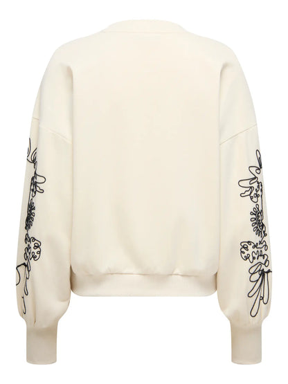 15363824 ONLbrooke L/S O-Neck Detail Sweatshirt