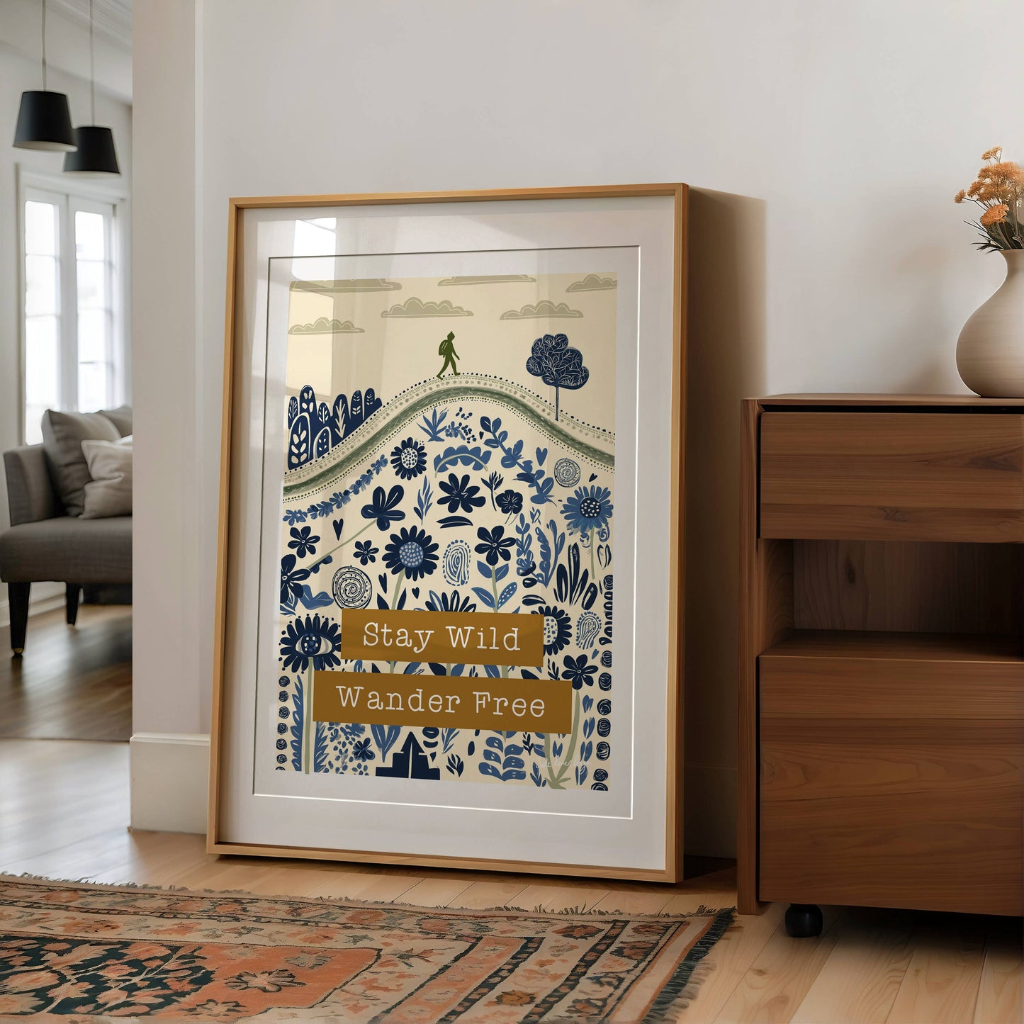 Stay Wild Wander Free Folksy Print