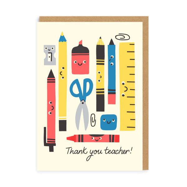 ALOGC6722 Thank You Teacher Stationery Greeting Card