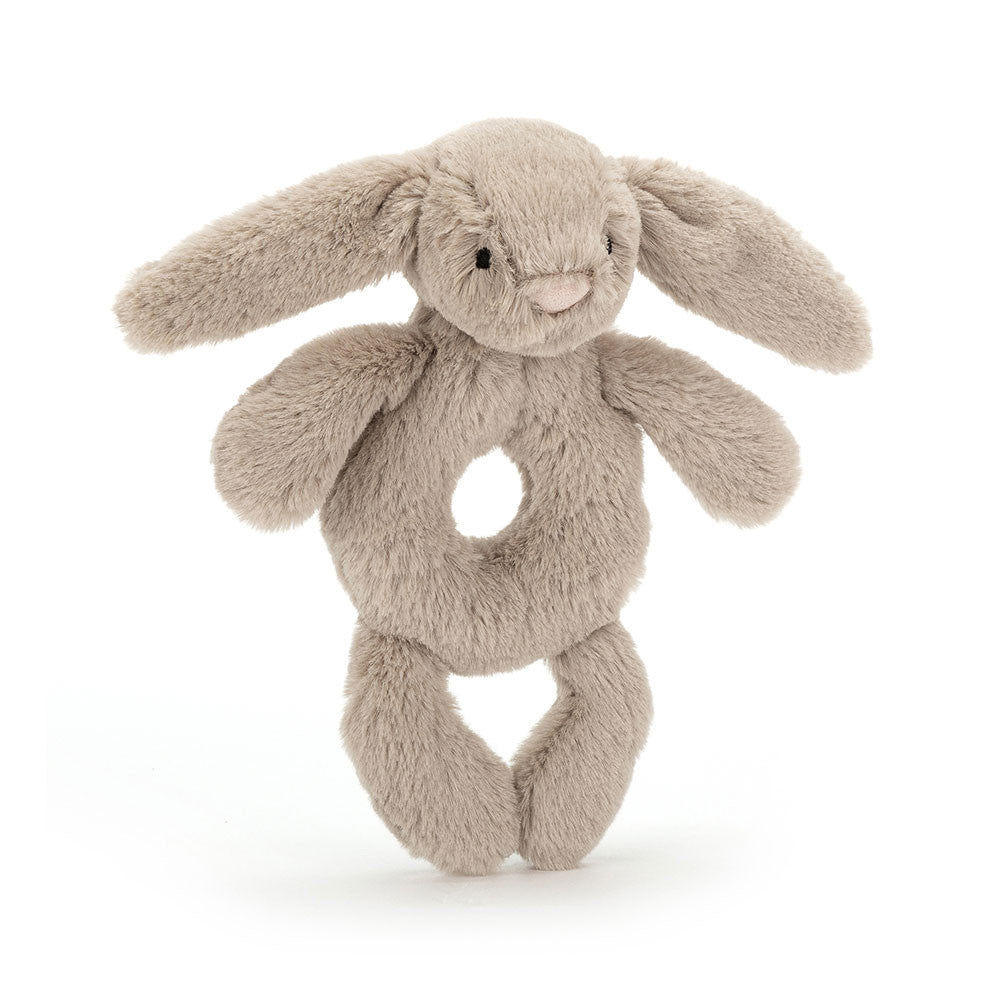 BRR4B Bashful Beige Bunny Ring Rattle