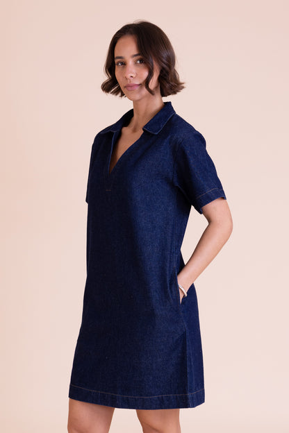 DM3211 Open Collar Dress