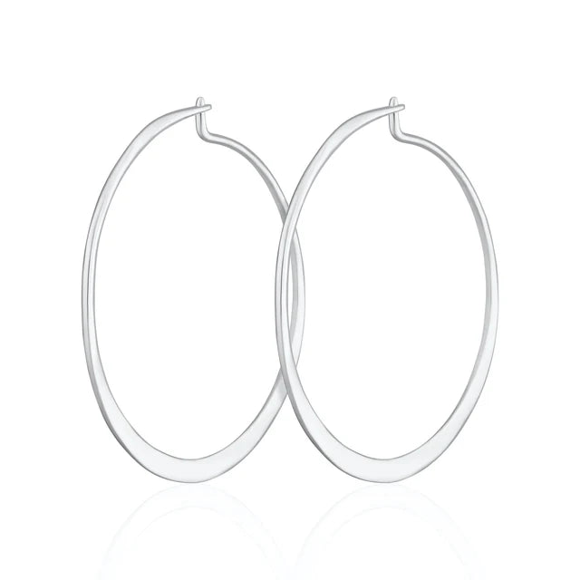 SPESSS122 Flat Hoop Earrings - St Silver