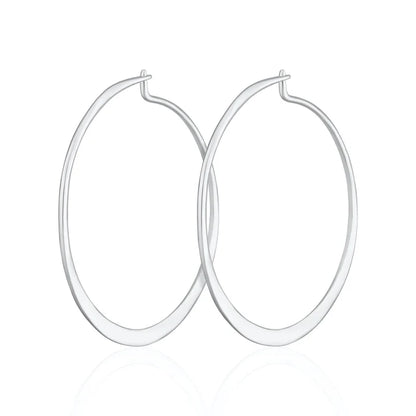 SPESSS122 Flat Hoop Earrings - St Silver