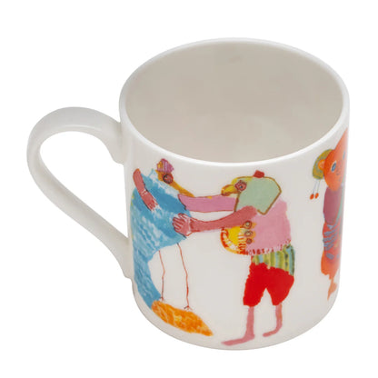 Mug044 Fine Bone China Mug - Hugging Animals