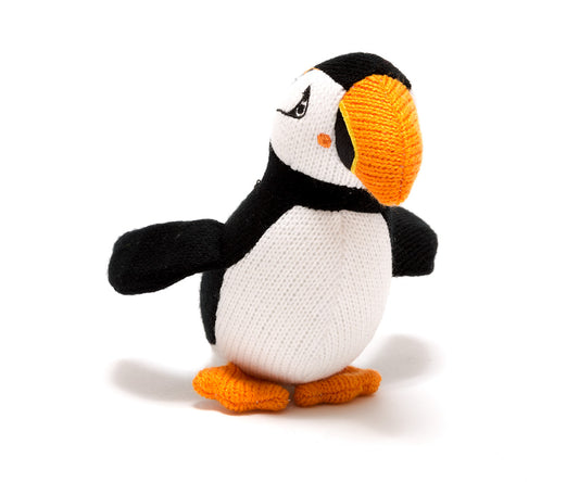 BY5435 Knitted Puffin Baby Rattle