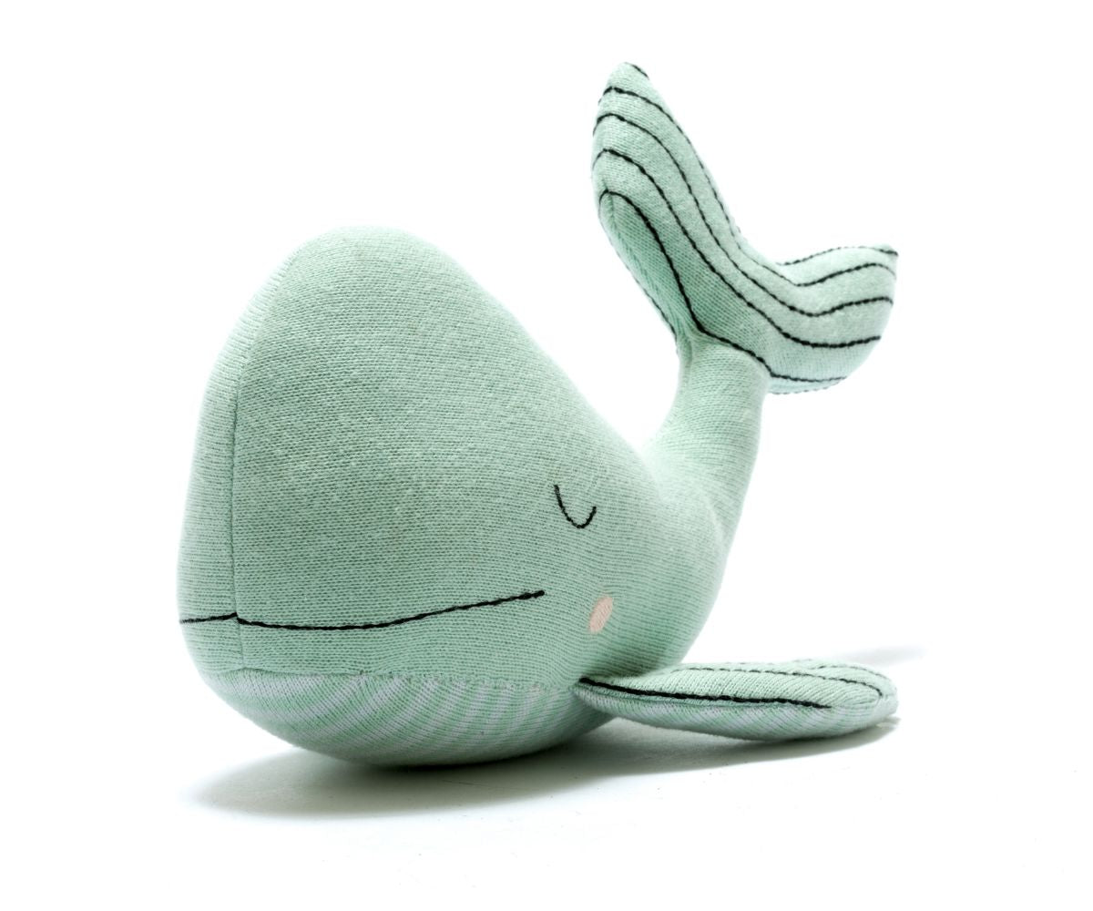 BY5814 Sea Green Whale plush Organic Cotton Knit