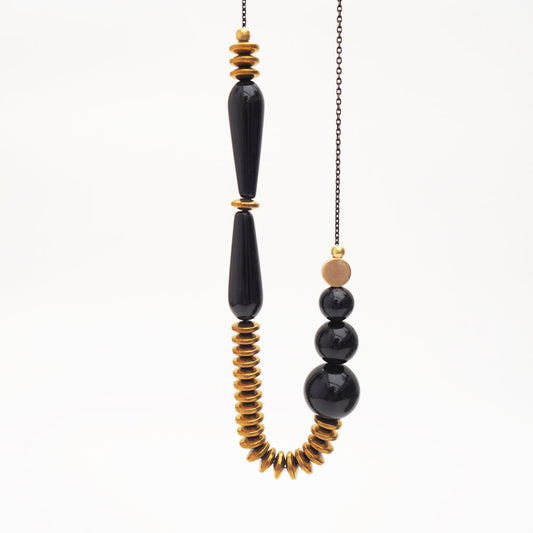 CONSTA/01 consta onyx and sphere teardrops necklace