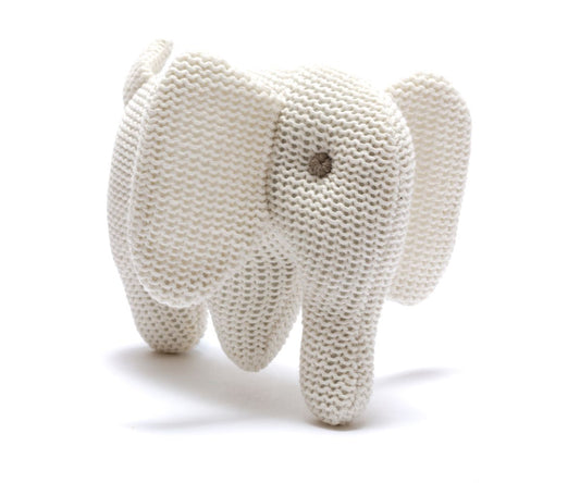 BY4205 Knitted Organic Cotton White Bunny Rattle