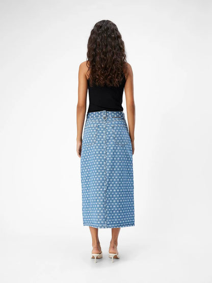 23044744 OBJHedda HW Midi Denim Skirt CC1 AW