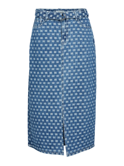 23044744 OBJHedda HW Midi Denim Skirt CC1 AW