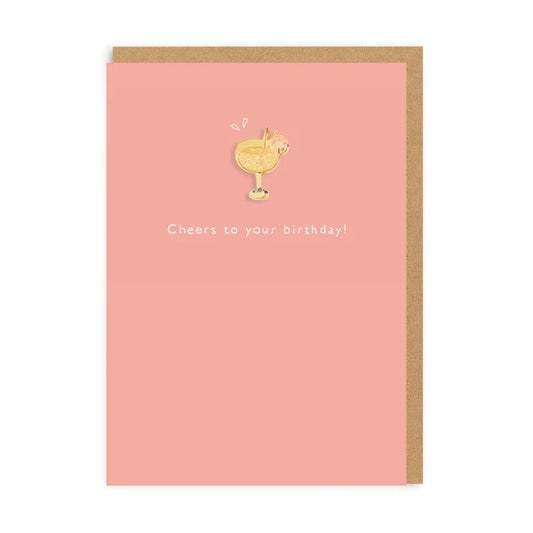OD-EPC-3952 Cocktail Enamel Pin Greeting Card