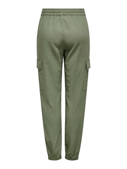 15310987 ONLcaro Linen Pull up Cargo trousers