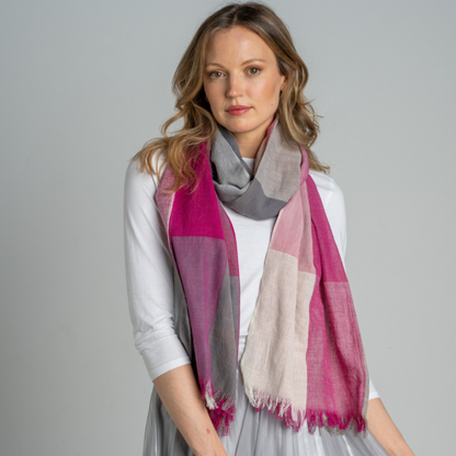 Checked Cotton Scarf
