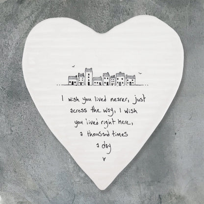 150 Porcelain Heart Coaster Lived Nearer
