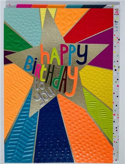 Hl1937 Birthday Card Multi star
