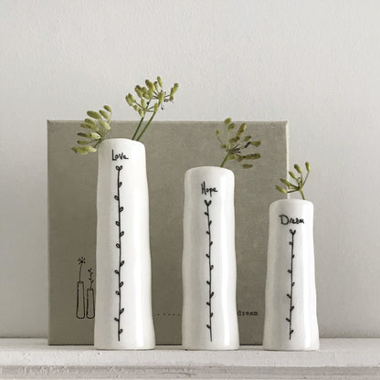 5782 Trio of bud vases Love Hope Dreams