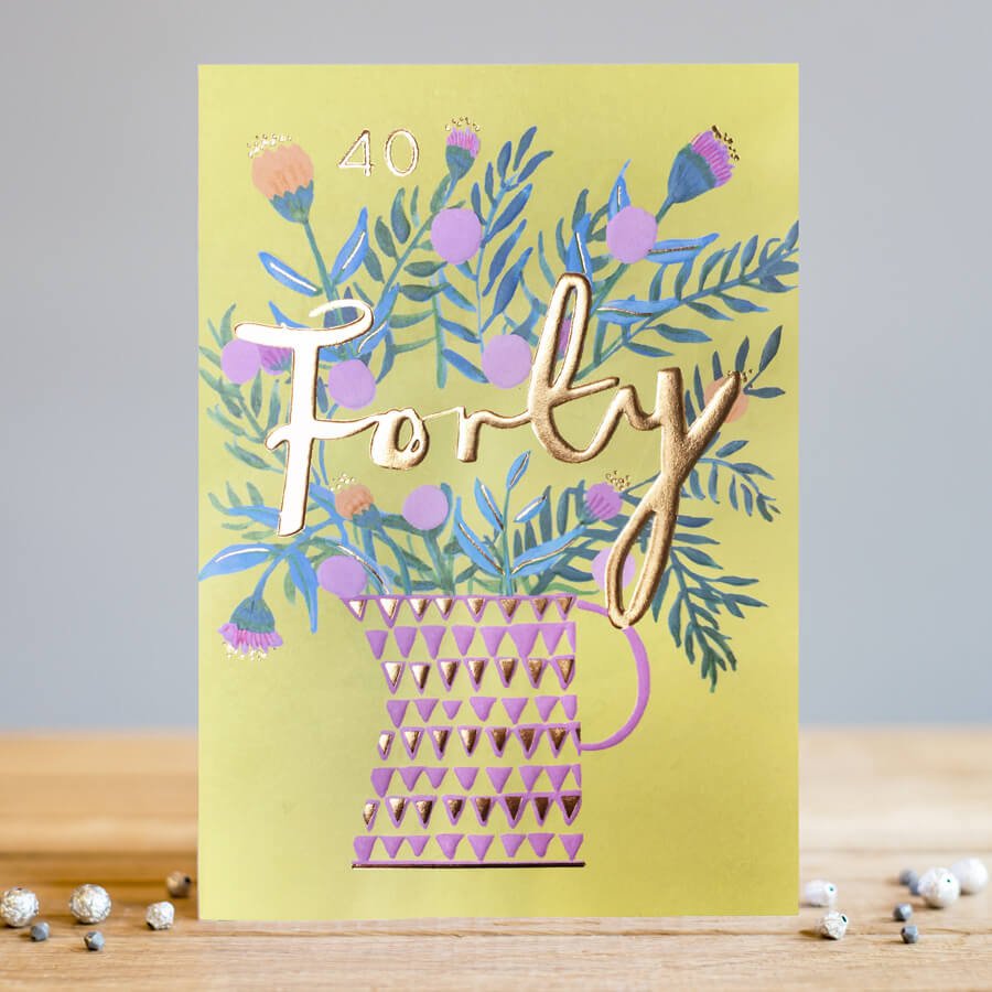 BL004 Birthday Card - 40 Vase