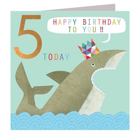 CP05 5th Birthday Card - Shark