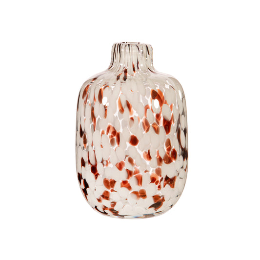 GLEE128 Small Brown Spekled Glass Vase