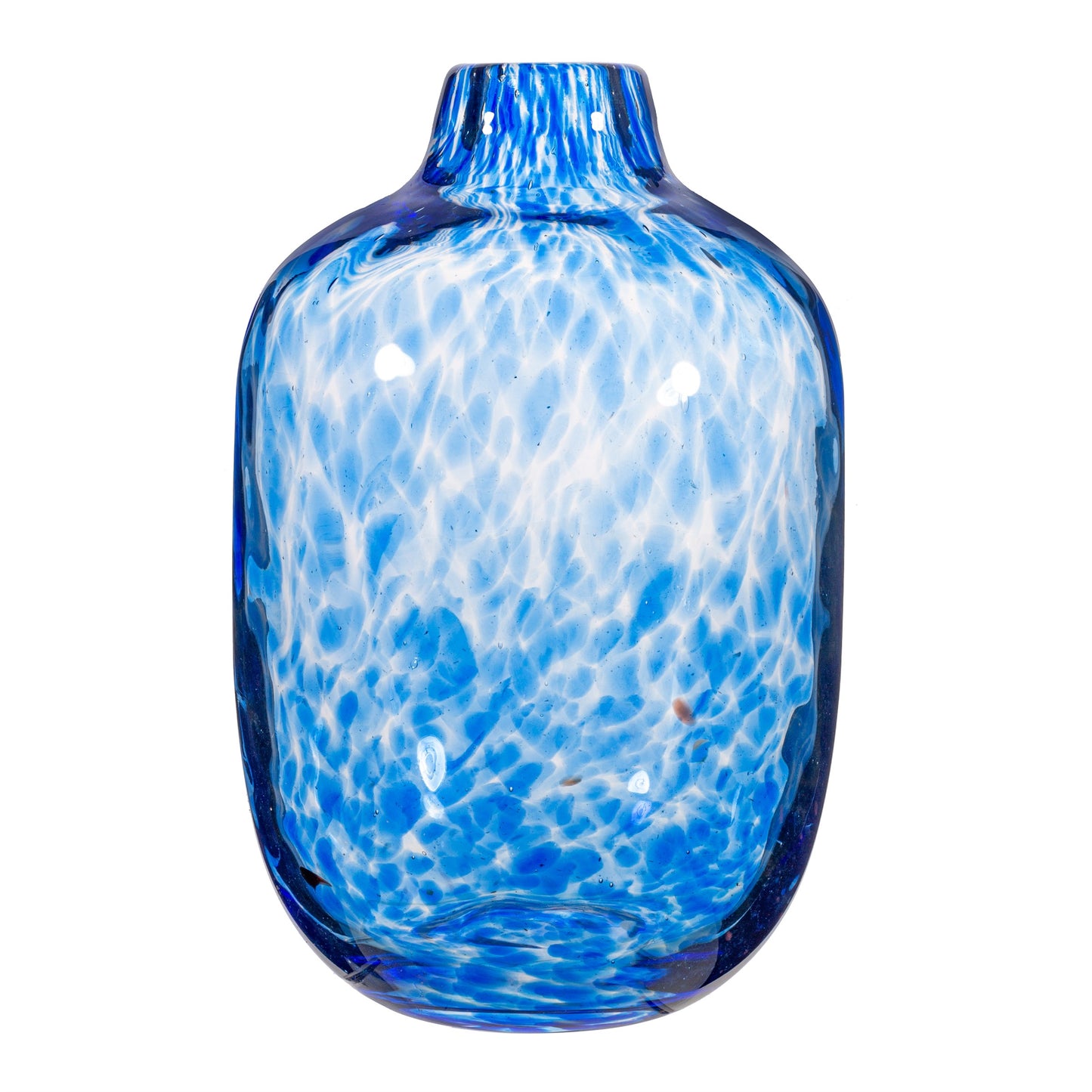 GLEE129 Large Speckled Blue Glass Vase